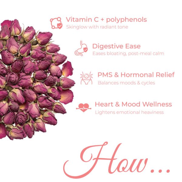 Rose Buds Flower Tea| Skin, Mood & Hormone Support
