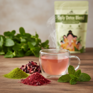 Moringa, Peppermint, and Hibiscus