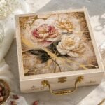 Hill Queen Tea Quartet gift box, painted MDF case with brass handle
